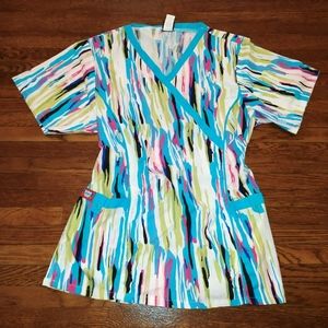 EUC Sherly Uniforms multicolored scrub top